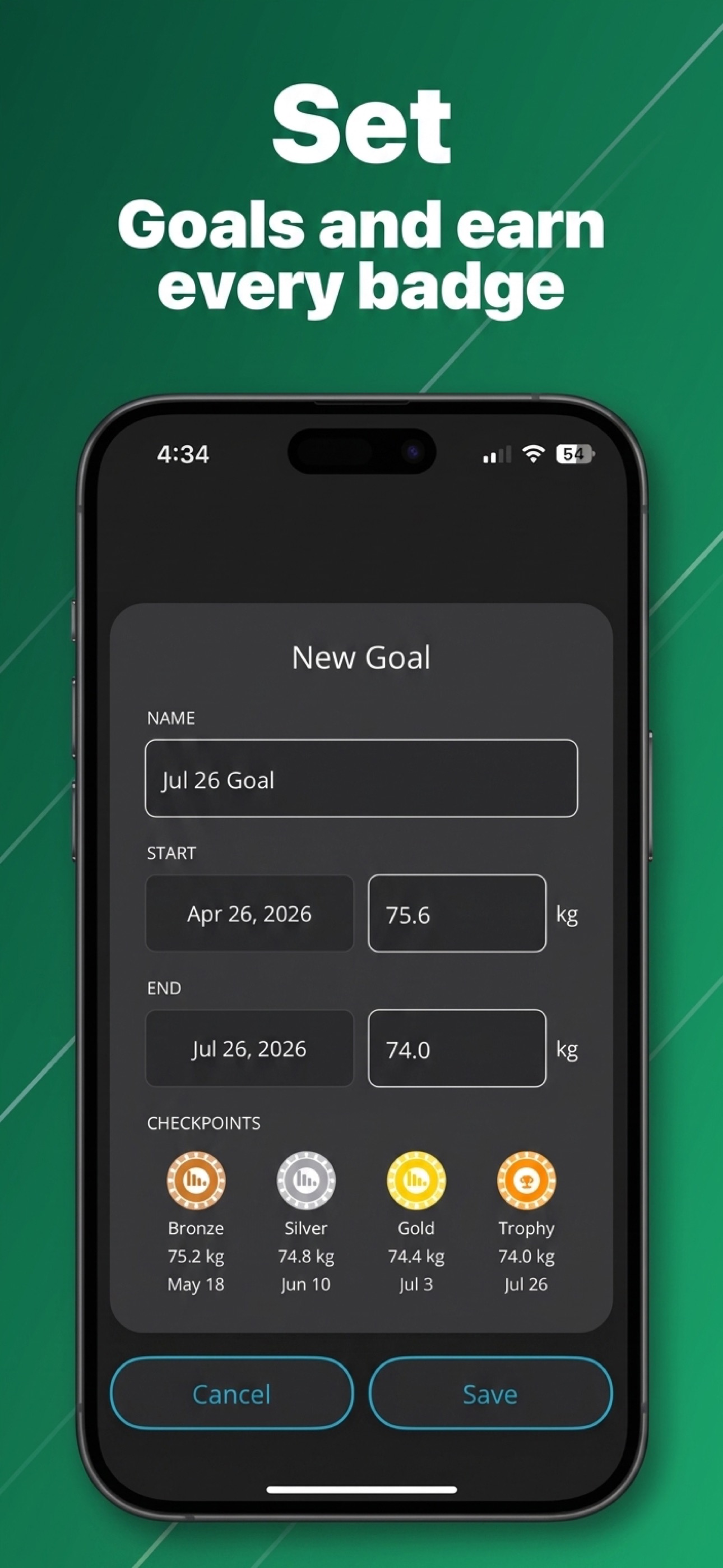Set goals and earn every badge